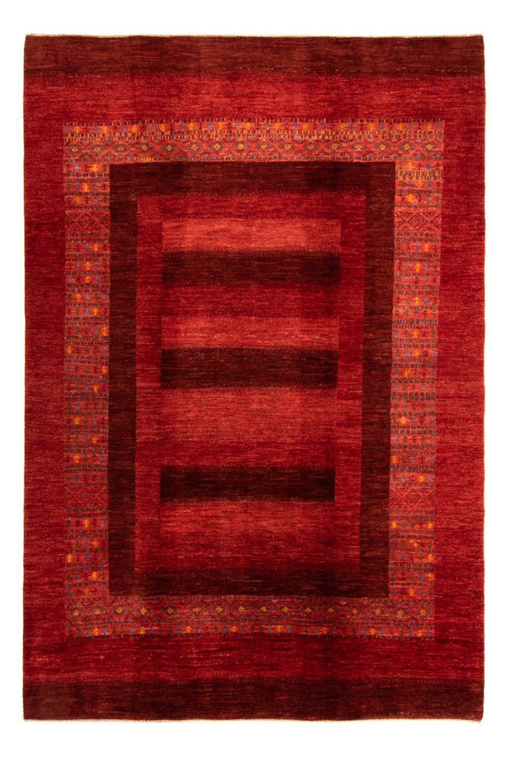 Gabbeh Tæppe - Loribaft Persisk - 297 x 205 cm - rød