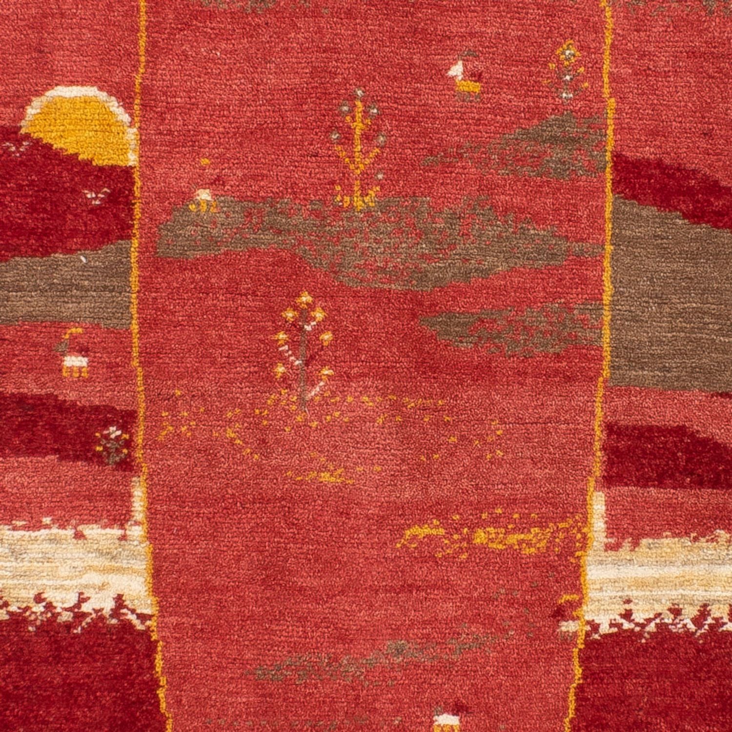 Løber Gabbeh-tæppe - Persisk - 205 x 74 cm - rød