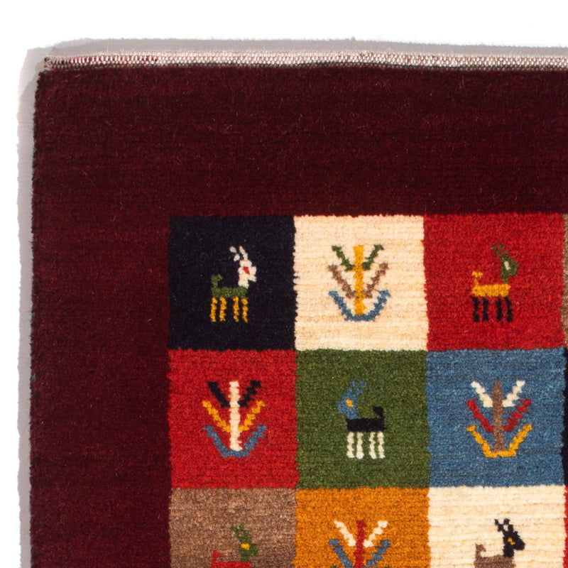 Gabbeh-tæppe - Persisk - 88 x 61 cm - flerfarvet