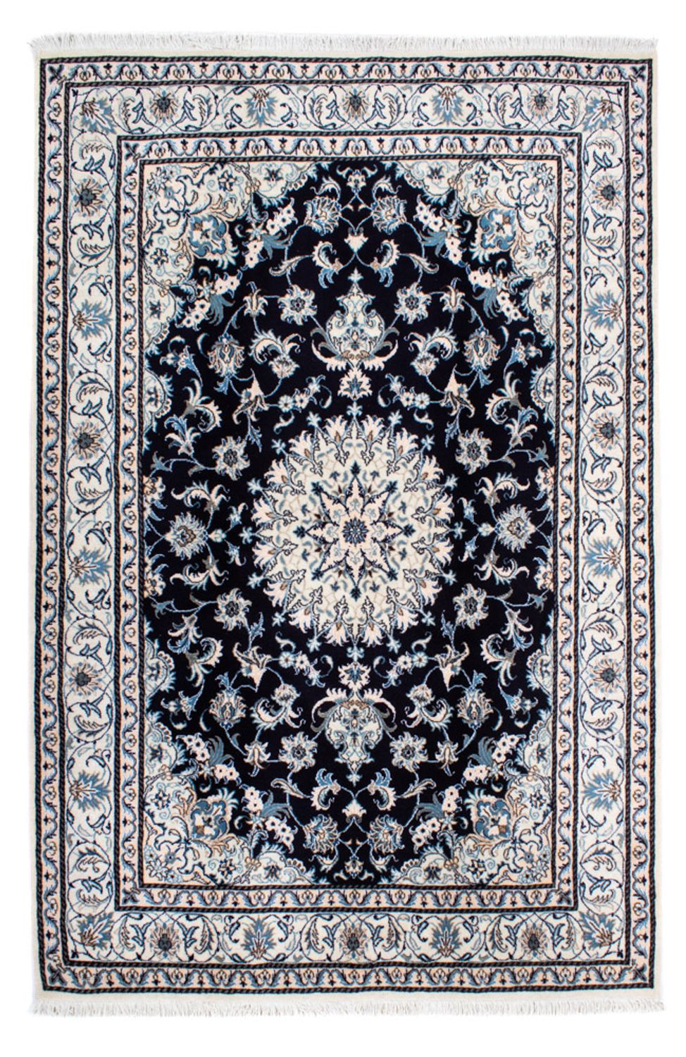 Persisk tæppe - Nain - 239 x 166 cm - mørkeblå