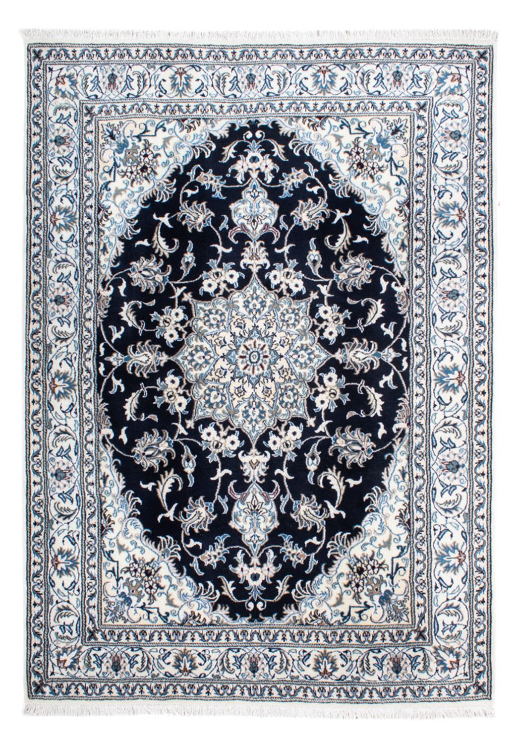 Persisk tæppe - Nain - 236 x 168 cm - mørkeblå