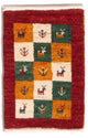 Persisk Gabbeh Tæppe 60x40cm - Perserteppich Wollteppich