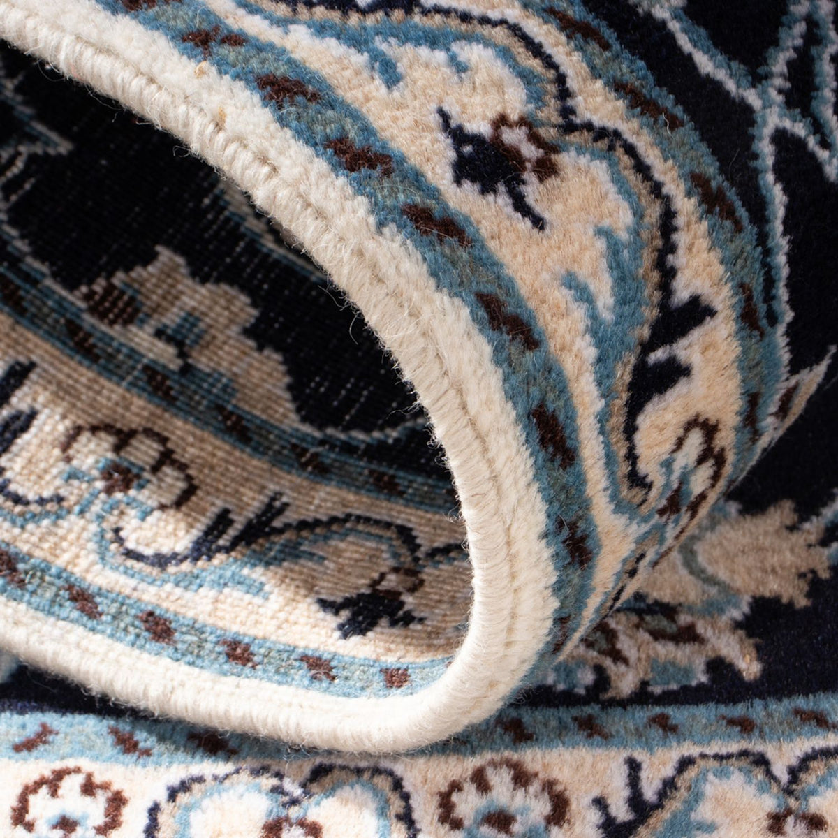 Persisk tæppe - Nain - 136 x 68 cm - mørkeblå