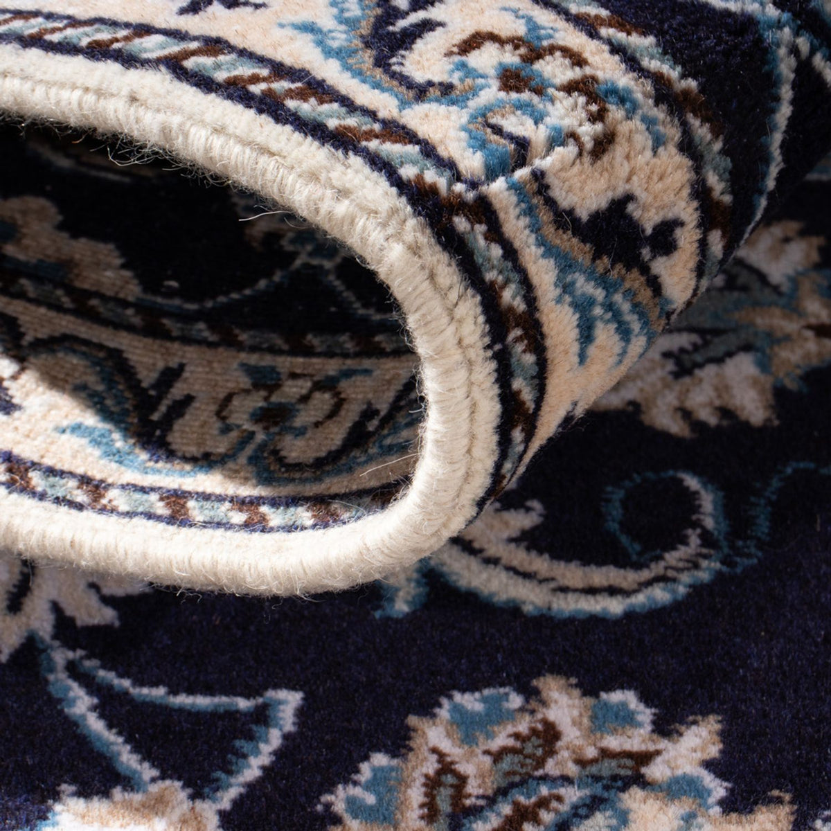 Persisk tæppe - Nain - 135 x 69 cm - mørkeblå