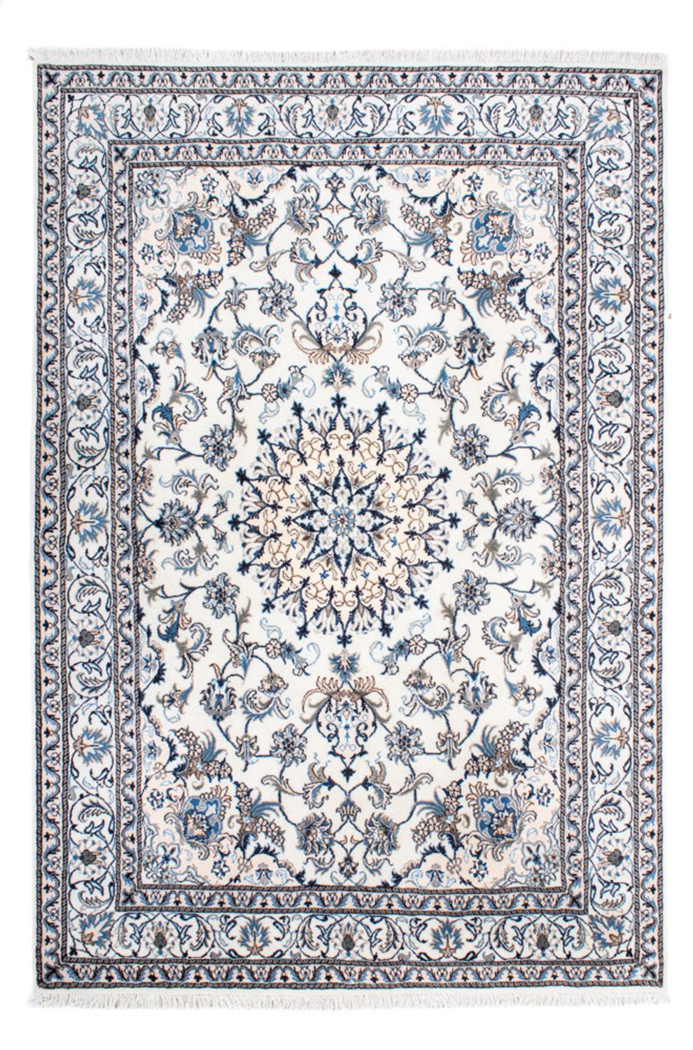 Persisk tæppe - Nain - 253 x 168 cm - creme