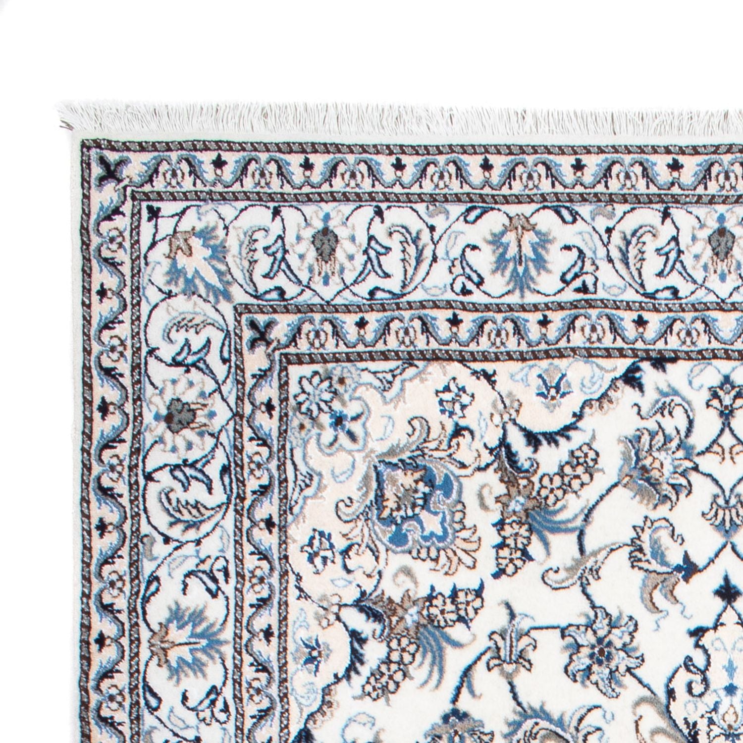 Persisk tæppe - Nain - 253 x 168 cm - creme