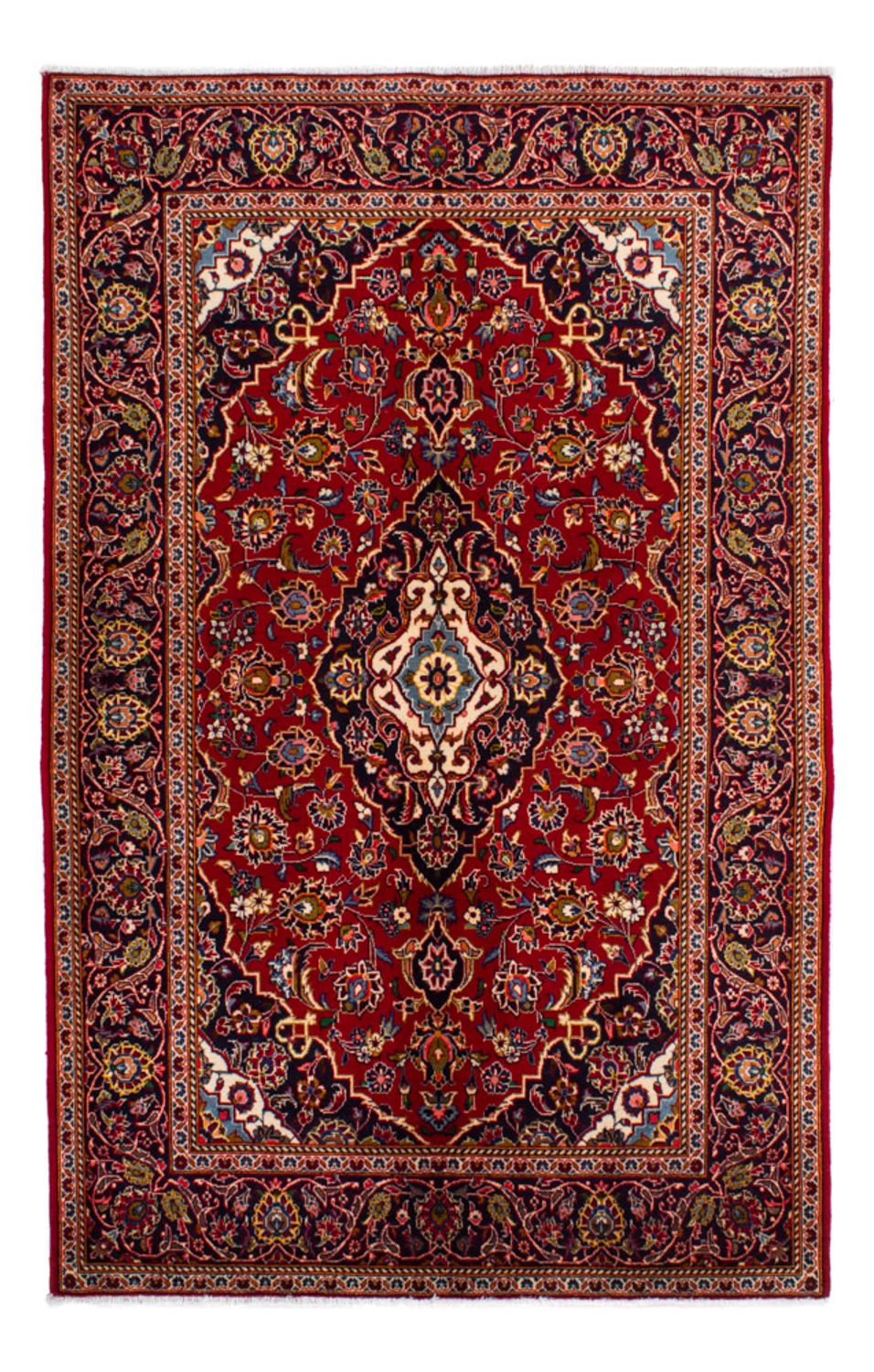 Persisk tæppe - Keshan - 214 x 142 cm - rød