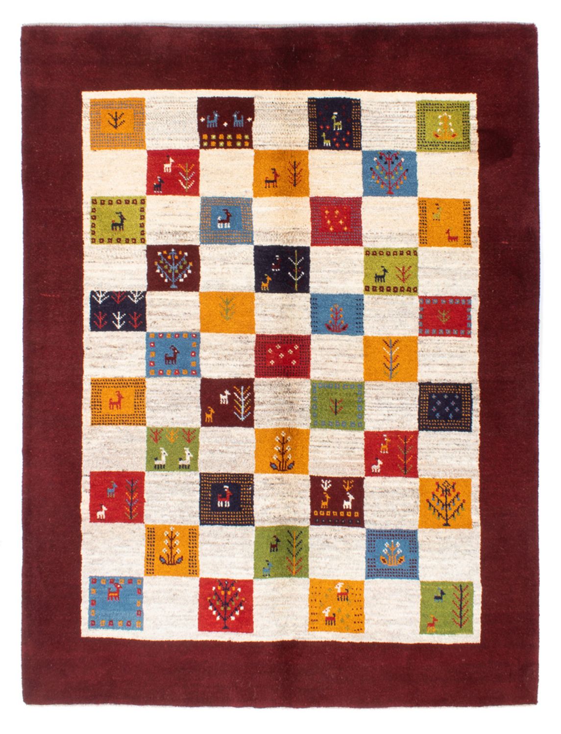 Gabbeh-tæppe - Persisk - 197 x 155 cm - flerfarvet