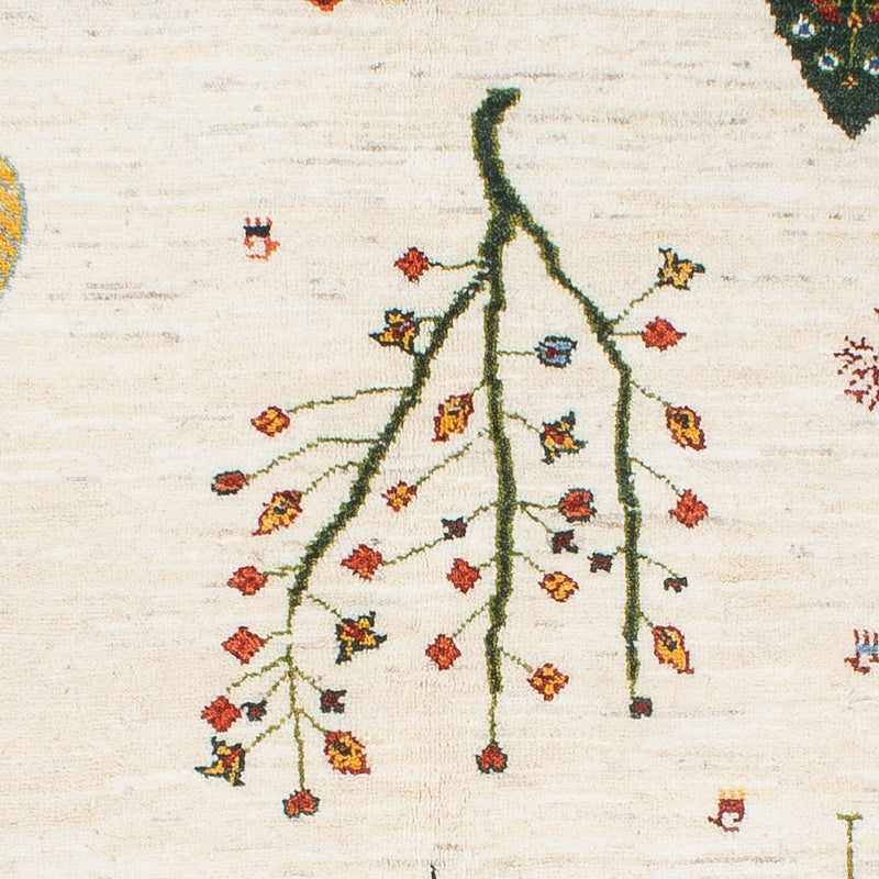 Gabbeh Tæppe - Loribaft Persisk - 198 x 155 cm - natur