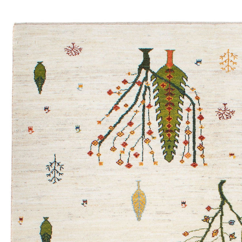Gabbeh Tæppe - Loribaft Persisk - 198 x 155 cm - natur