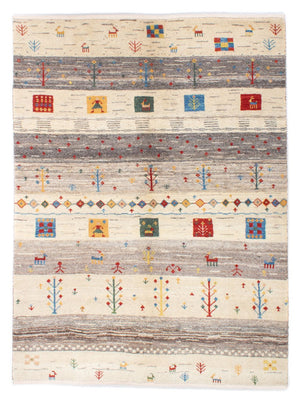 Gabbeh-tæppe - Persisk - 187 x 148 cm - natur