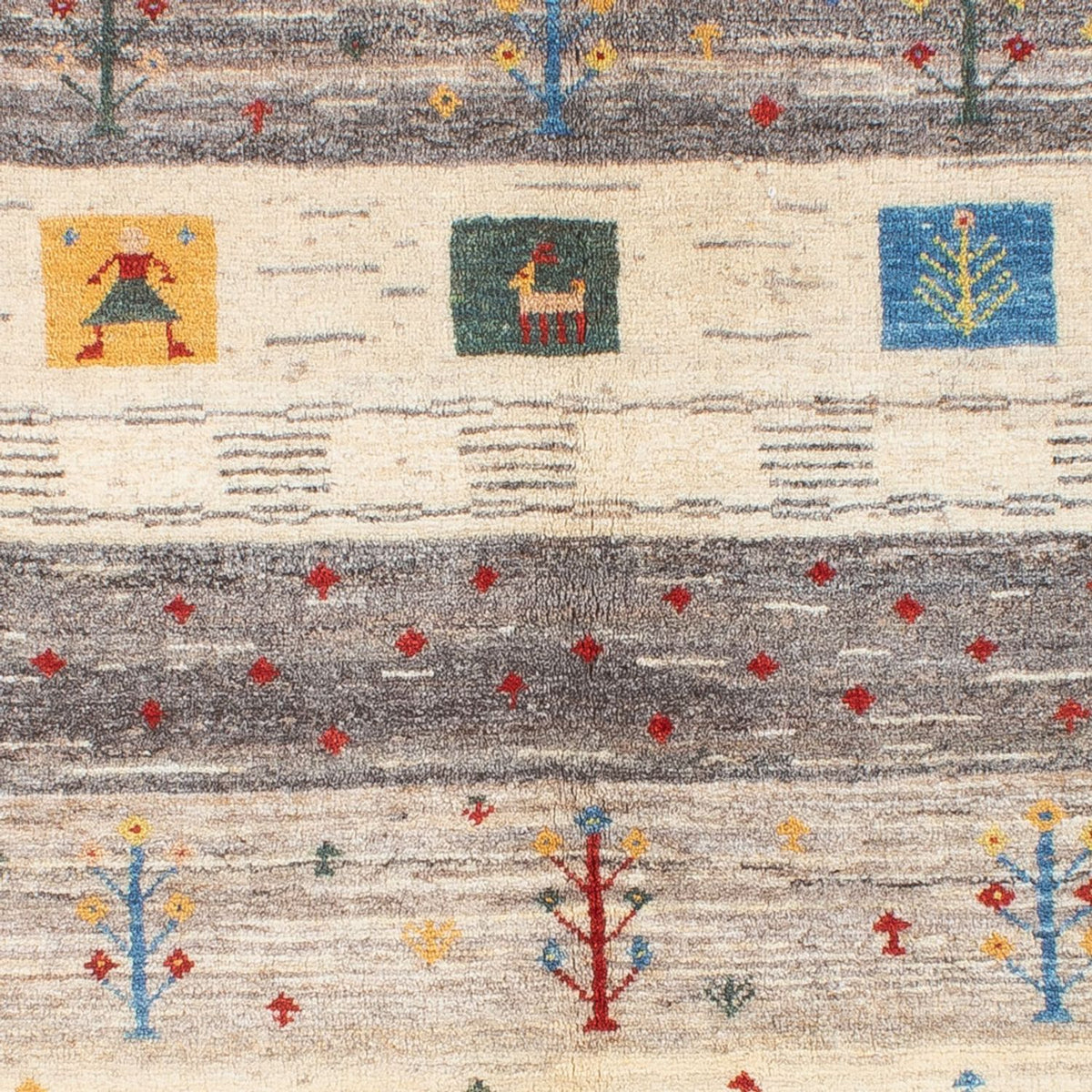 Gabbeh-tæppe - Persisk - 187 x 148 cm - natur