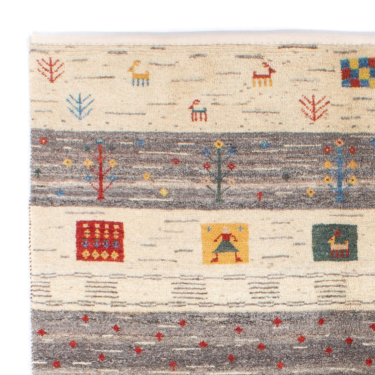 Gabbeh-tæppe - Persisk - 187 x 148 cm - natur