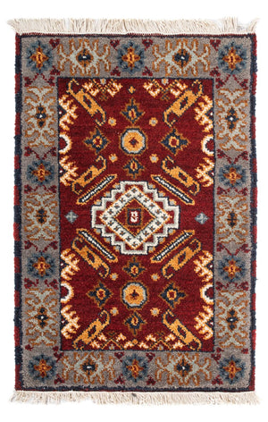 Orientalsk tæppe - 91 x 62 cm - rød