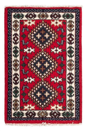 Orientalsk tæppe - 90 x 60 cm - rød