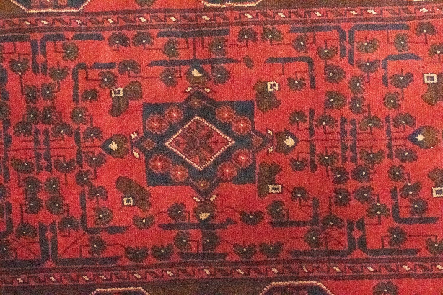 Løber Afghansk tæppe - Kunduz - 295 x 75 cm - rød