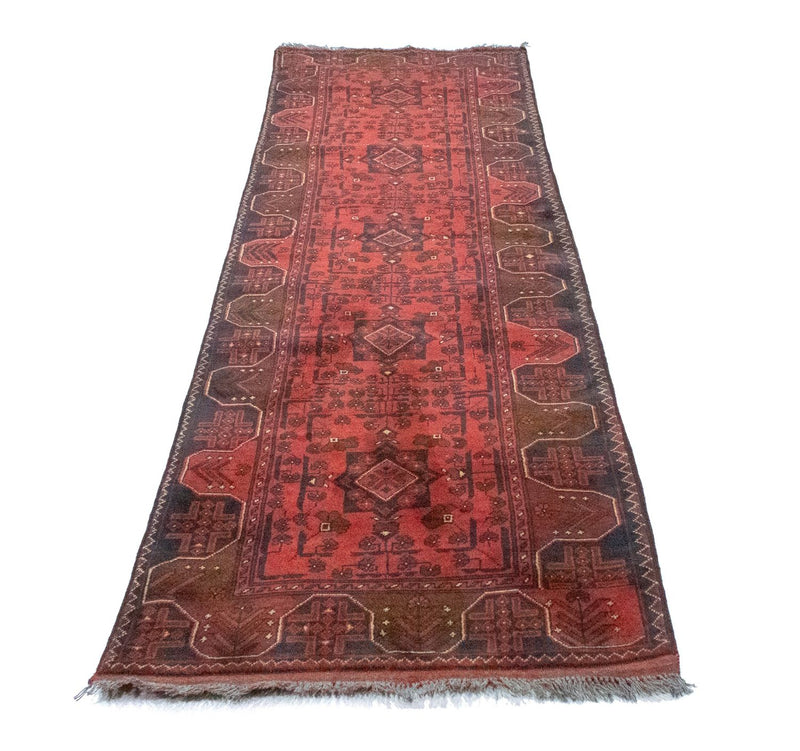 Løber Afghansk tæppe - Kunduz - 295 x 75 cm - rød