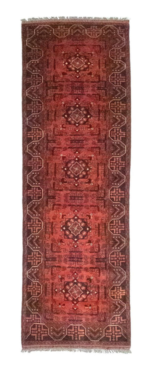 Løber Afghansk tæppe - Kunduz - 288 x 78 cm - rød