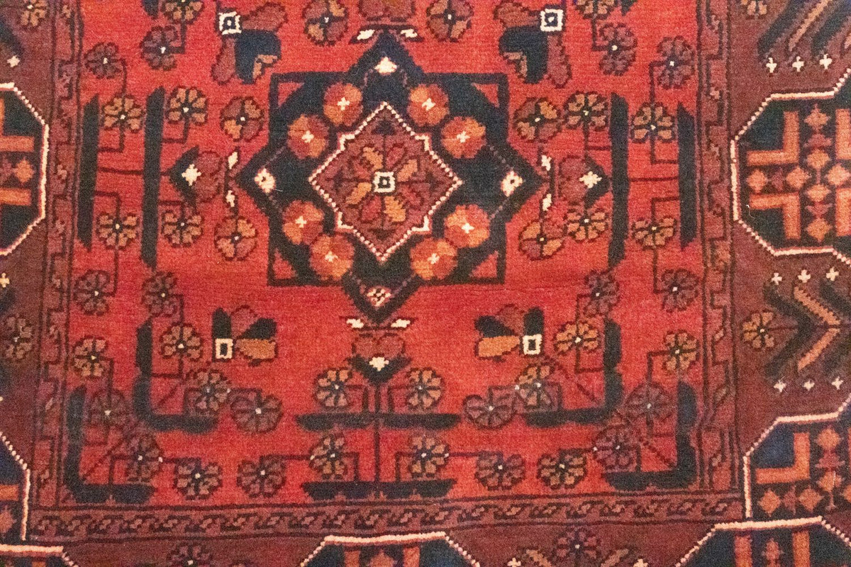 Løber Afghansk tæppe - Kunduz - 288 x 78 cm - rød