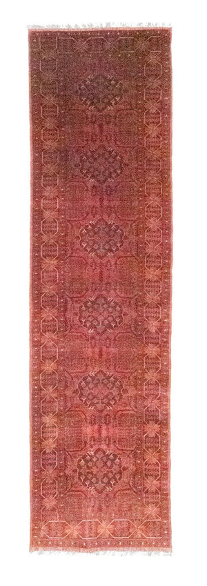 Løber Afghansk tæppe - Kunduz - 390 x 82 cm - rød