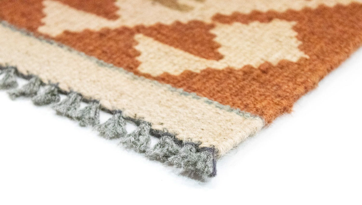 Løber Kelim-tæppe - orientalsk - 396 x 81 cm - rød