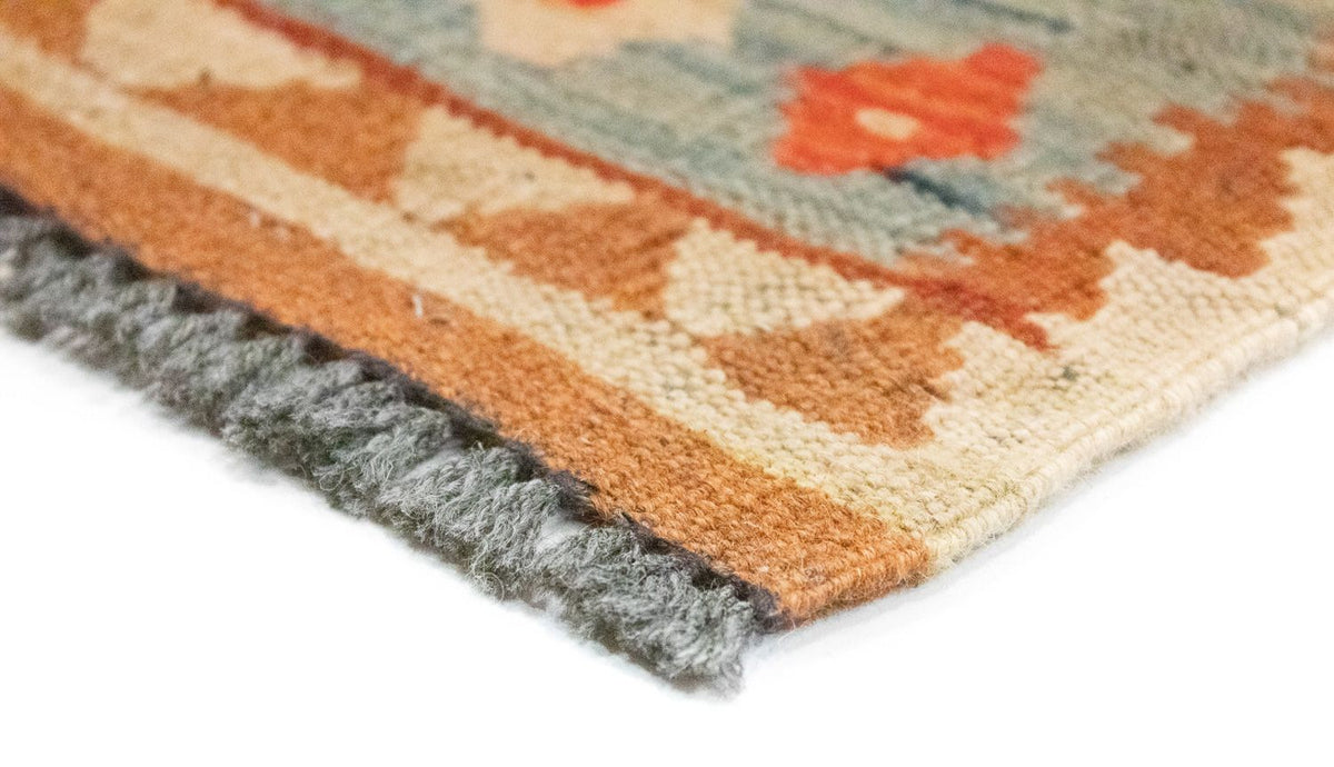 Løber Kelim-tæppe - orientalsk - 395 x 84 cm - brun