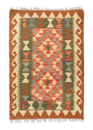 Kelim-tæppe - orientalsk - 90 x 60 cm - brun