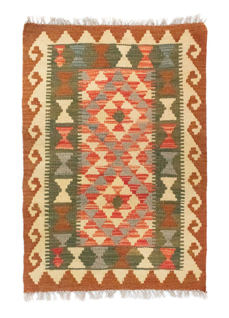 Kelim-tæppe - orientalsk - 90 x 60 cm - brun