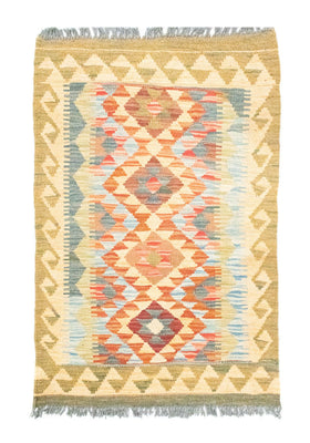 Kelim-tæppe - orientalsk - 90 x 60 cm - beige