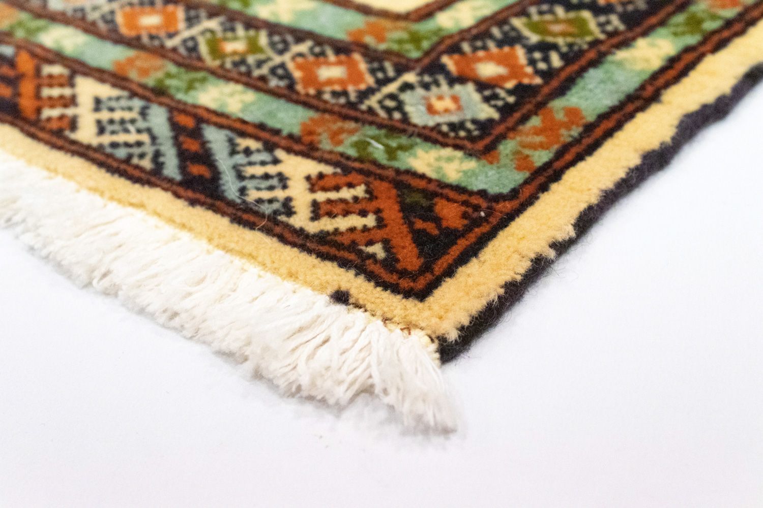 Turkaman-tæppe - 91 x 64 cm - blå