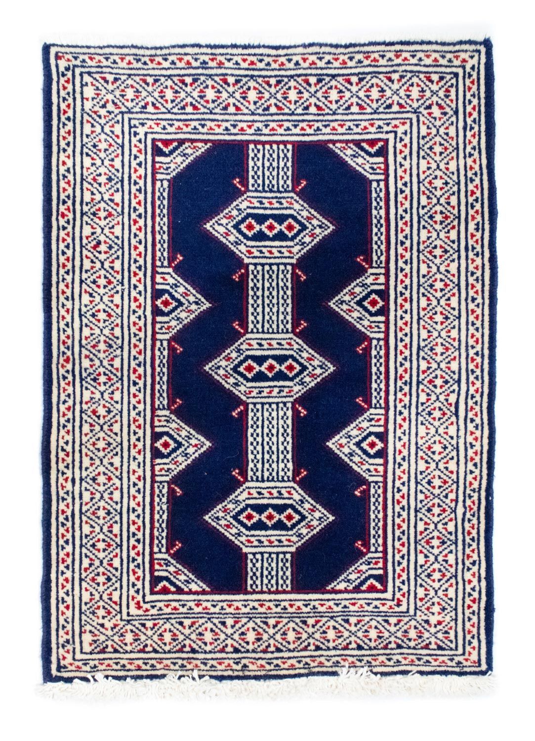 Turkaman-tæppe - 90 x 62 cm - blå