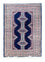 Turkaman-tæppe - 90 x 62 cm - blå