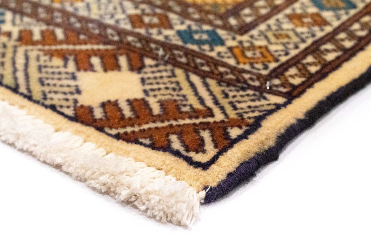 Turkaman-tæppe - 89 x 64 cm - blå