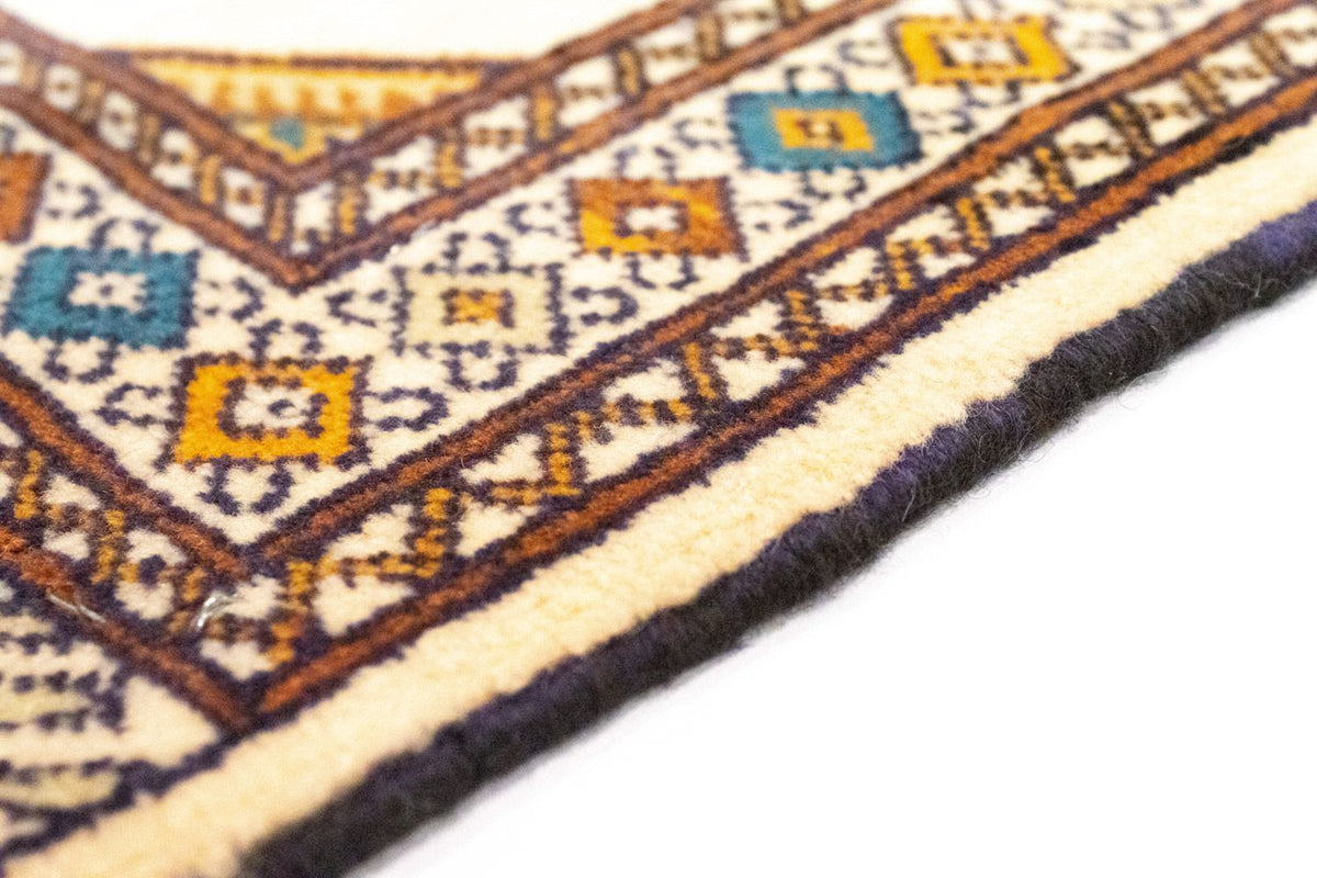 Turkaman-tæppe - 89 x 64 cm - blå