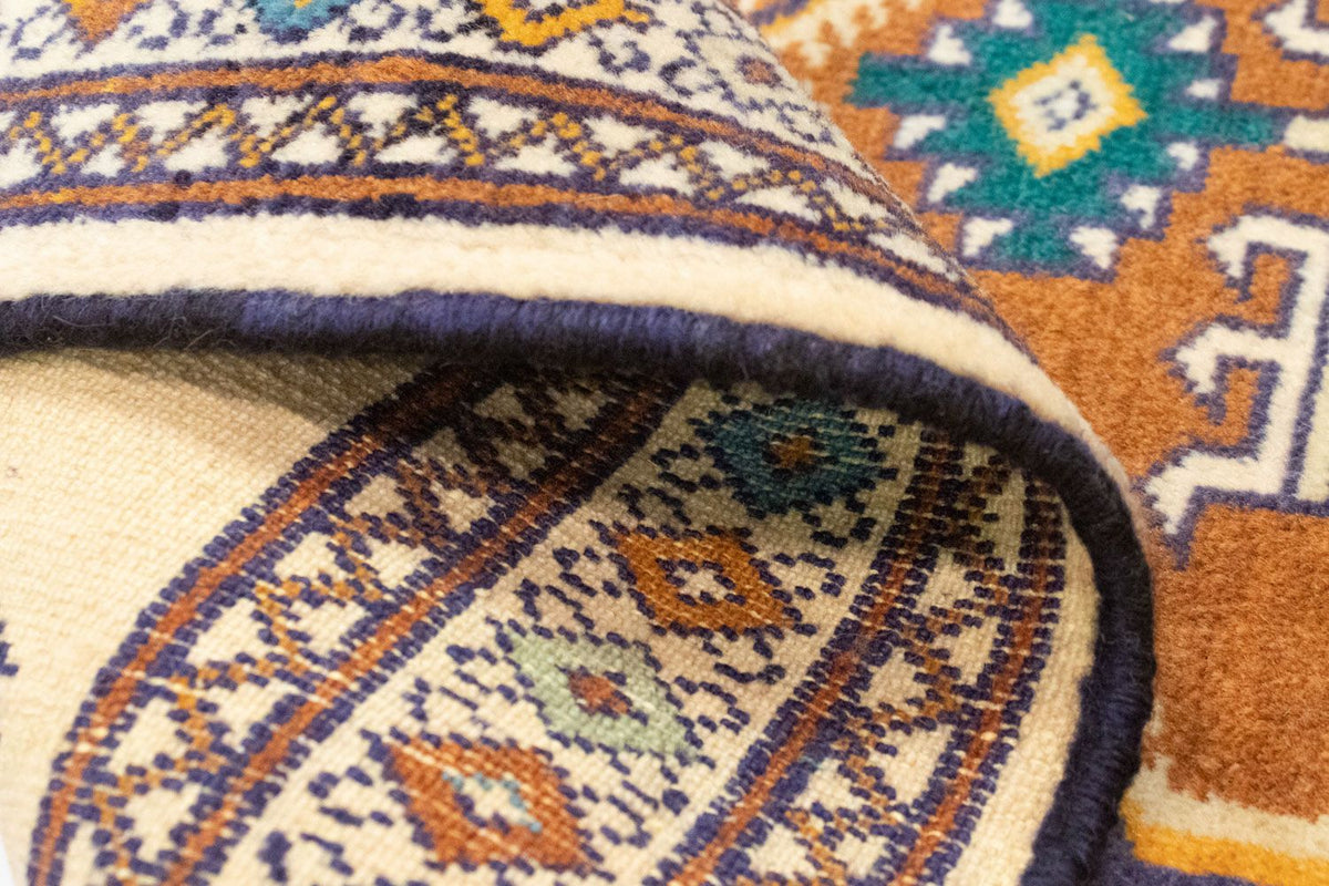 Turkaman-tæppe - 89 x 64 cm - blå