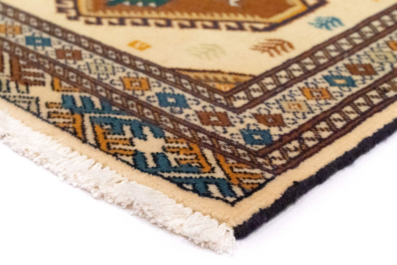 Turkaman-tæppe - 88 x 63 cm - beige