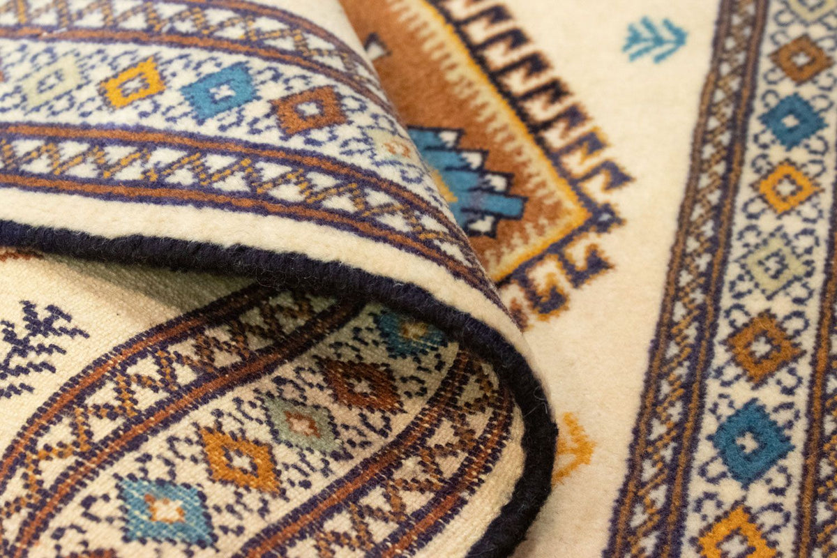 Turkaman-tæppe - 88 x 63 cm - beige