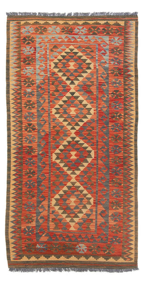 Løber Kelim Carpet - Splash - 206 x 98 cm - flerfarvet