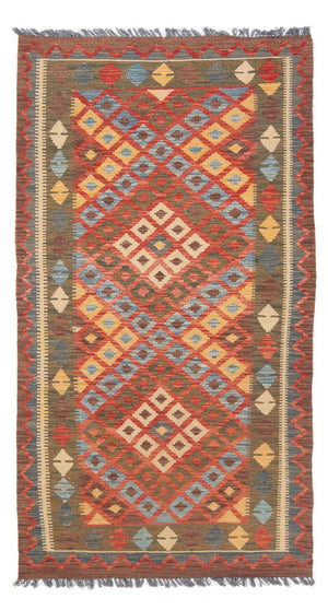 Løber Kelim Carpet - Splash - 207 x 101 cm - flerfarvet