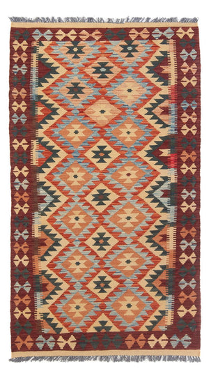 Løber Kelim Carpet - Splash - 198 x 104 cm - flerfarvet