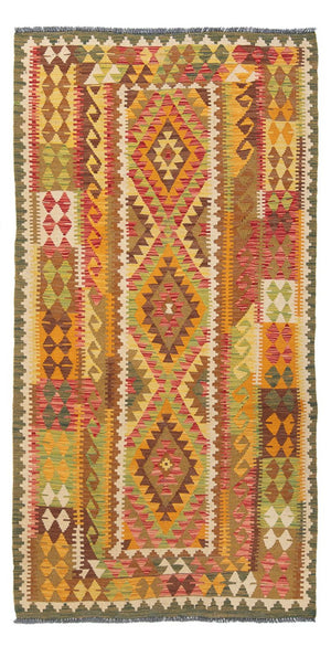 Løber Kelim Carpet - Splash - 231 x 123 cm - flerfarvet