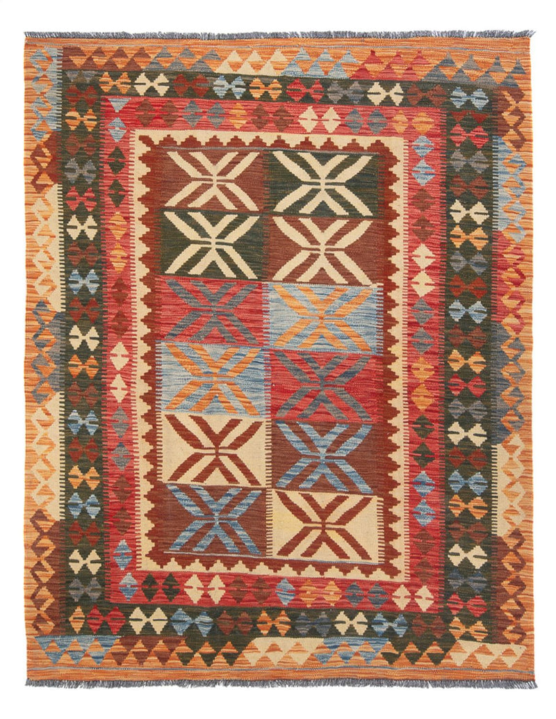 Kelim Carpet - Splash - 204 x 158 cm - flerfarvet