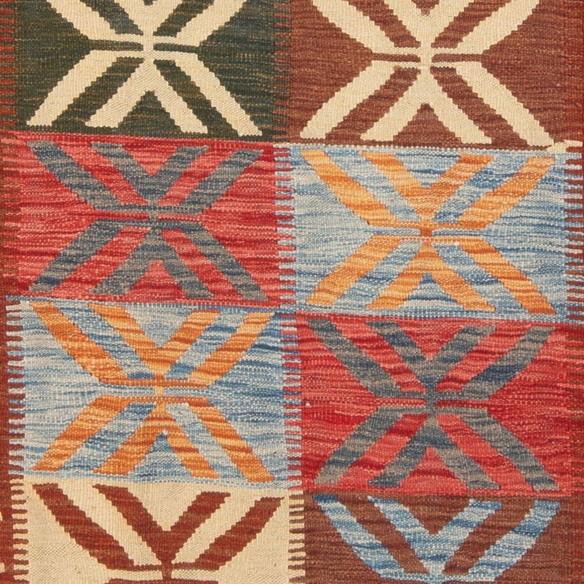 Kelim Carpet - Splash - 204 x 158 cm - flerfarvet