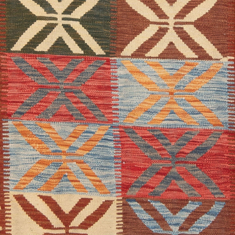 Kelim Carpet - Splash - 204 x 158 cm - flerfarvet