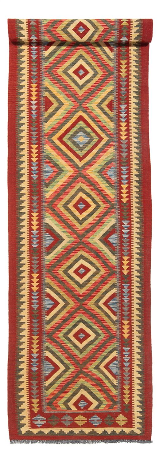 Løber Kelim Carpet - Splash - 402 x 91 cm - flerfarvet