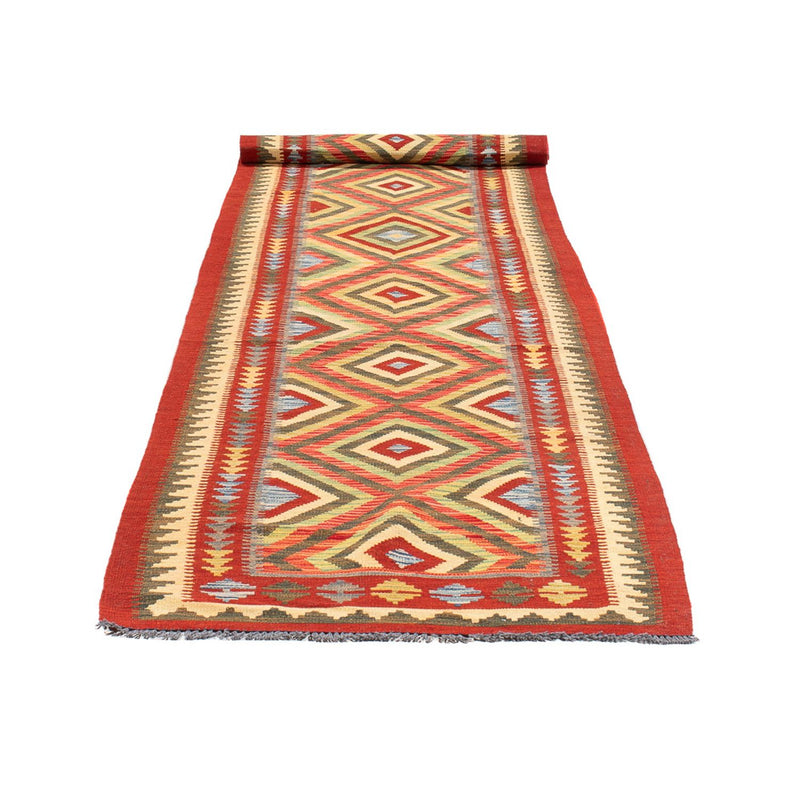 Løber Kelim Carpet - Splash - 402 x 91 cm - flerfarvet