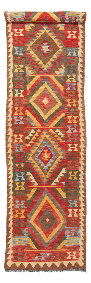 Løber Kelim Carpet - Splash - 304 x 76 cm - flerfarvet