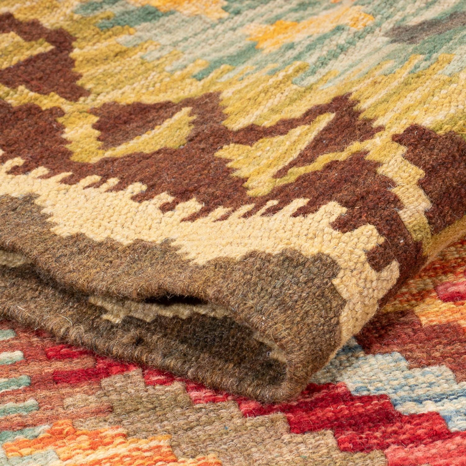 Løber Kelim Carpet - Splash - 201 x 107 cm - flerfarvet