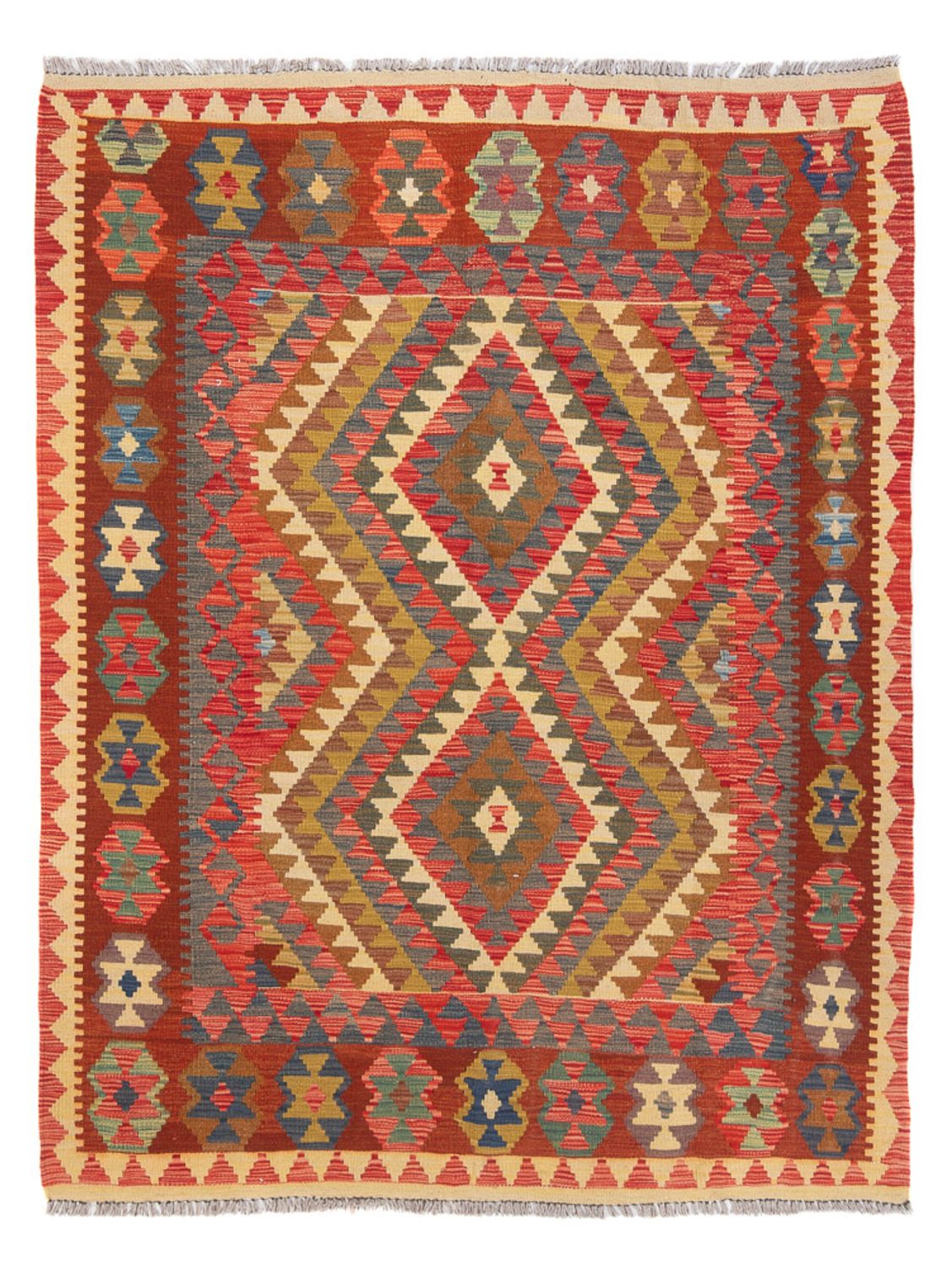 Kelim Carpet - Splash - 198 x 148 cm - flerfarvet