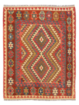 Kelim Carpet - Splash - 198 x 148 cm - flerfarvet